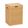 Contenitore portaoggetti da esterno in bambù con coperchio ribaltabile struttura a doghe legno naturale 80 cm 50 cm 40 cm 120 L